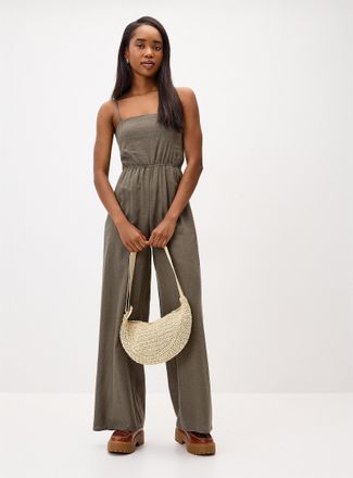 Twik Womens Wide-leg linen-blend jumpsuit