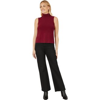 Yumi High Neck Knitted Sleeveless Sweater in Burgundy at Nordstrom, Size Medium