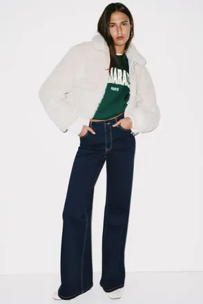 H&M Wide High Jeans in Dark Blue at Nordstrom, Size 12