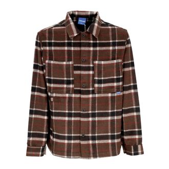 Usual Bruin wollen overhemd met lange mouwen en knopen - Heren - Casual Overhemden - Bruin - M - Wol - Overhemden