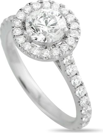 Luxury Bazaar 14K White Gold 1.53ct Diamond Halo Ring MF45-031726