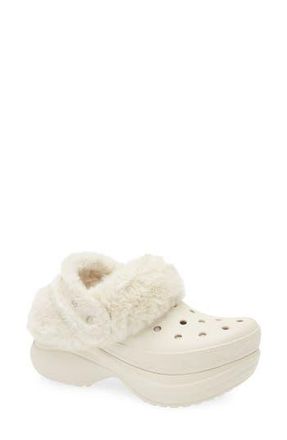Crocs Bae Fleece Lined Platform Clog in Stucco at Nordstrom Rack, Size 10M