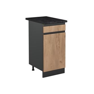Vicco Mueble Bajo De Cocina R-line, Roble Dorado/antracita, 40 Cm Encimera Antracita, Vicco