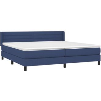 vidaXL Vidaxl - Cama Box Spring Con Colch&oacute;n Tela Azul 200x200 Cm