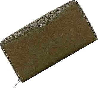 Celine Pre-owned Lange portemonnee (bi-fold) - Dames - Vintage Accessoires - Groen - ONE Size - Leer - Vintage