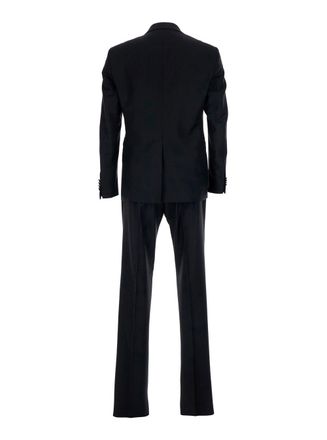 Tagliatore Mens Suit Double-Breasted Black Wool Virgin Suits