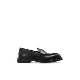 Emporio Armani Loafers, male, Black, Size: 10 1/2 US Pebbled leather loafers