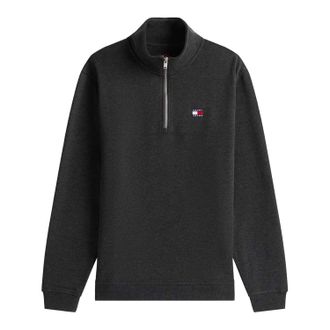 Tommy Jeans Heren Timberland Logo Zip Neck Sweatshirt (Zwart)