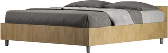 ITYhome Cama Contenedor Doble De Madera 160x190cm Nuamo Oak Versi&oacute;n: Con Caja De Almacenaje