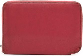 Herm&egrave;s Pink Chevre Leather Wallet (Bi-Fold) (Pre-Owned)