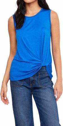 Karen Kane Sleeveless Pick-Up Top In Blue
