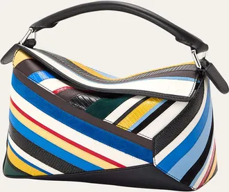 Loewe Puzzle Edge Small Top-Handle Bag in Mixed Leather