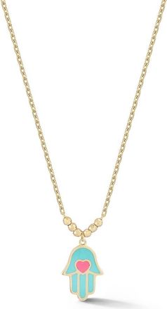 Ember Fine Jewelry 14K Gold Hamsa Pendant Necklace at Nordstrom Rack