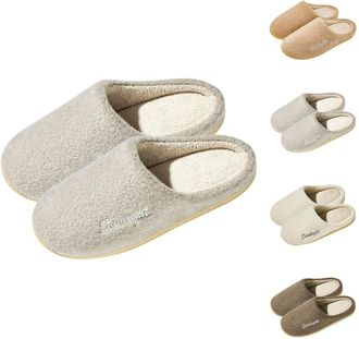 Generic Slip-On Slippers for Women Size 5 Warm Plush Fuzzy Comfortable Memory Foam Winter Anti-Slip House Shoes Unisex Casual Flat Slippers Indoor Outdoor Use