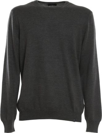 Fay Shirt met Ronde Hals - Heren - Ronde hals truien - Grijs - 2XL - Truien & Vesten