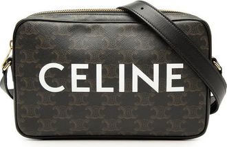 Celine Pre-owned Celine Medium Triomphe Coated Canvas Logo Crossbody Unisex YD8R4GF71S5XKO49