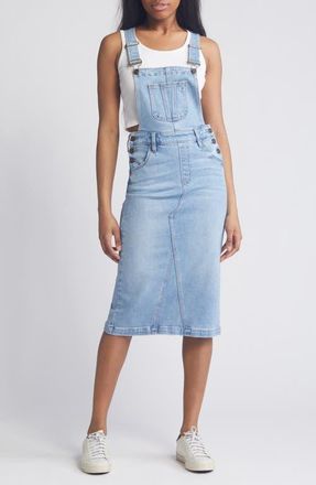 Hidden Jeans Midi Denim Skirtall in Medium Wash at Nordstrom, Size X-Small