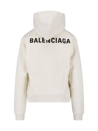 Balenciaga Womens Sweaters Cream Cotton
