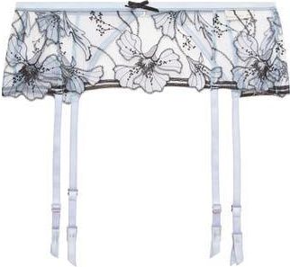 Fleur du Mal Harper Embroidered Garter Belt in Crystal at Nordstrom Rack, Size 2(S)
