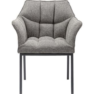 Kare Design Silla con reposabrazos tela gris