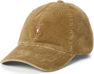 Ralph Lauren Brown Corduroy Logo Baseball Hat