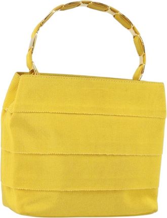 Ferragamo Vala Handbag Nylon Yellow Nylon Handbag (Pre-Owned)