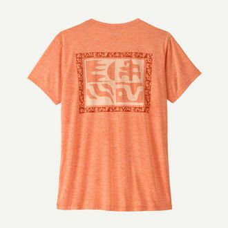 Patagonia Womens Short Sleeve Capilene Cool Daily Shirt In Mother Rays: Peach Sherbet