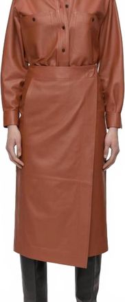 Closed Slim Wrap Skirt In Ferro Brown