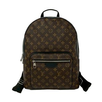 Louis Vuitton Black Brown Leather Pvc Backpack (Pre-Owned)