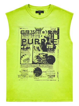 Purple Good News graphic-print sleeveless T-shirt - men - Cotton - S - Green