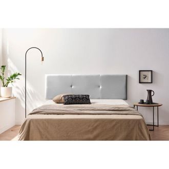 Moonia Cabecero Tapizado Alma Polipiel 90x50x5 Cm - Plateado Moonia