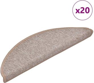 vidaXL Stair Mats 20 pcs 56x17x3 cm Light Brown Half Round Vidaxl