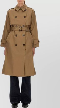 Barbour double-breasted belted coat epaulettes