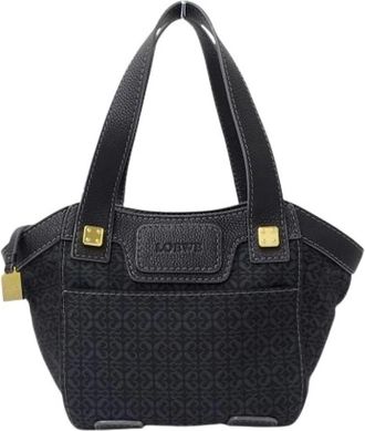 Loewe Pre-owned Handbags, female, Black, Size: ONE SIZE Pre-owned Canvas Tote Bag