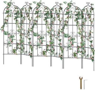 OEM Enrejado De Metal Para Plantas Trepadoras 51 X 180 Cm Soporte Para Rosas Trepadoras 6 Piezas Arco Para Enredaderas Soporte Para Pepinos Decorativo Par