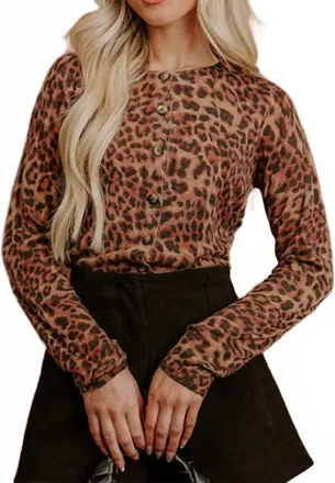 Olivaceous Leopard Cardigan In Brown