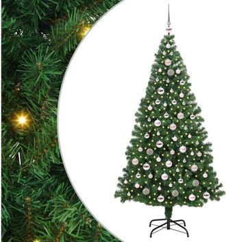 vidaXL Árbol de Navidad artificial Verde 210 cm PVC y Acero y Plástico vidaXL