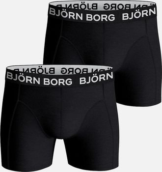 Björn Borg Mens 2-Pack Large Logo Boxer Briefs, Black - Black/Black - Size: 32/30/31