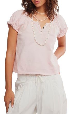 Free People Issa Puff Sleeve Top in Morganite at Nordstrom, Size X-Small