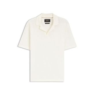 BOSS Polo shirt in Italian-made cotton and linen