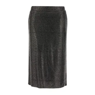 Giuseppe Di Morabito Midi-rok met kristallen versiering - Dames - Rokken - Zwart - Maat: M Zijde