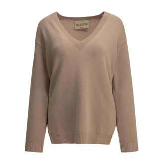 Valentino V-hals Kasjmier Blend Trui - Dames - Truien - Roze - Maat: S Kasjmier