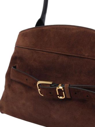 Marc Jacobs Womens Satchel Dark Brown Suede Cow Leather Satchel-bags