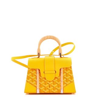 Goyard Structured Saigon Top Handle Bag Coated Canvas with Leather Mini