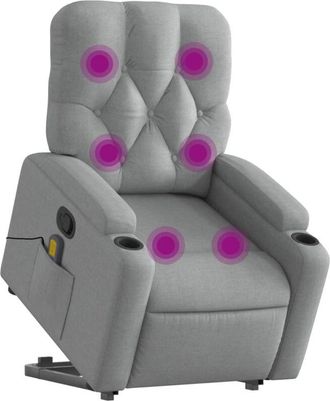 vidaXL Vidaxl - Sill&oacute;n De Masaje Reclinable De Pie De Tela Gris Claro