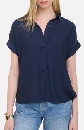 Blu Pepper Short Sleeve Button-Up Shirt in Navy at Nordstrom Rack, Size Medium