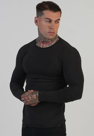 Siksilk Mens Black Long Sleeve T-Shirt XXL