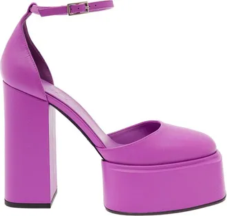 3Juin Purple Ankle Strap Pumps