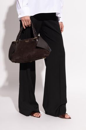 Ferragamo Suede Handbag, Womens, Brown