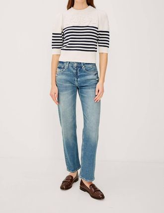 Rails Martha Top In Ivory Navy Floral Stripe